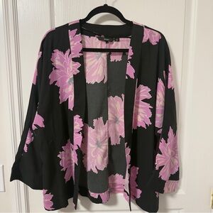 Vero Moda Black and Pink Floral Kimono